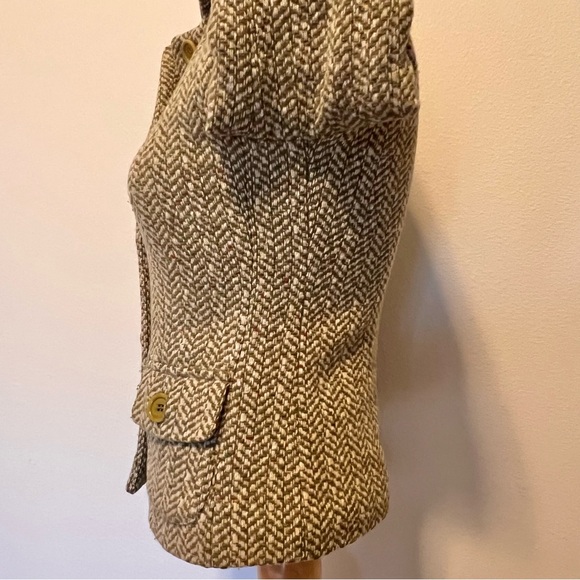 Weekend Max Mara Wool Tweed Blazer Jacket Herringbone Tailored Fitted Size 2 - Picture 8 of 16